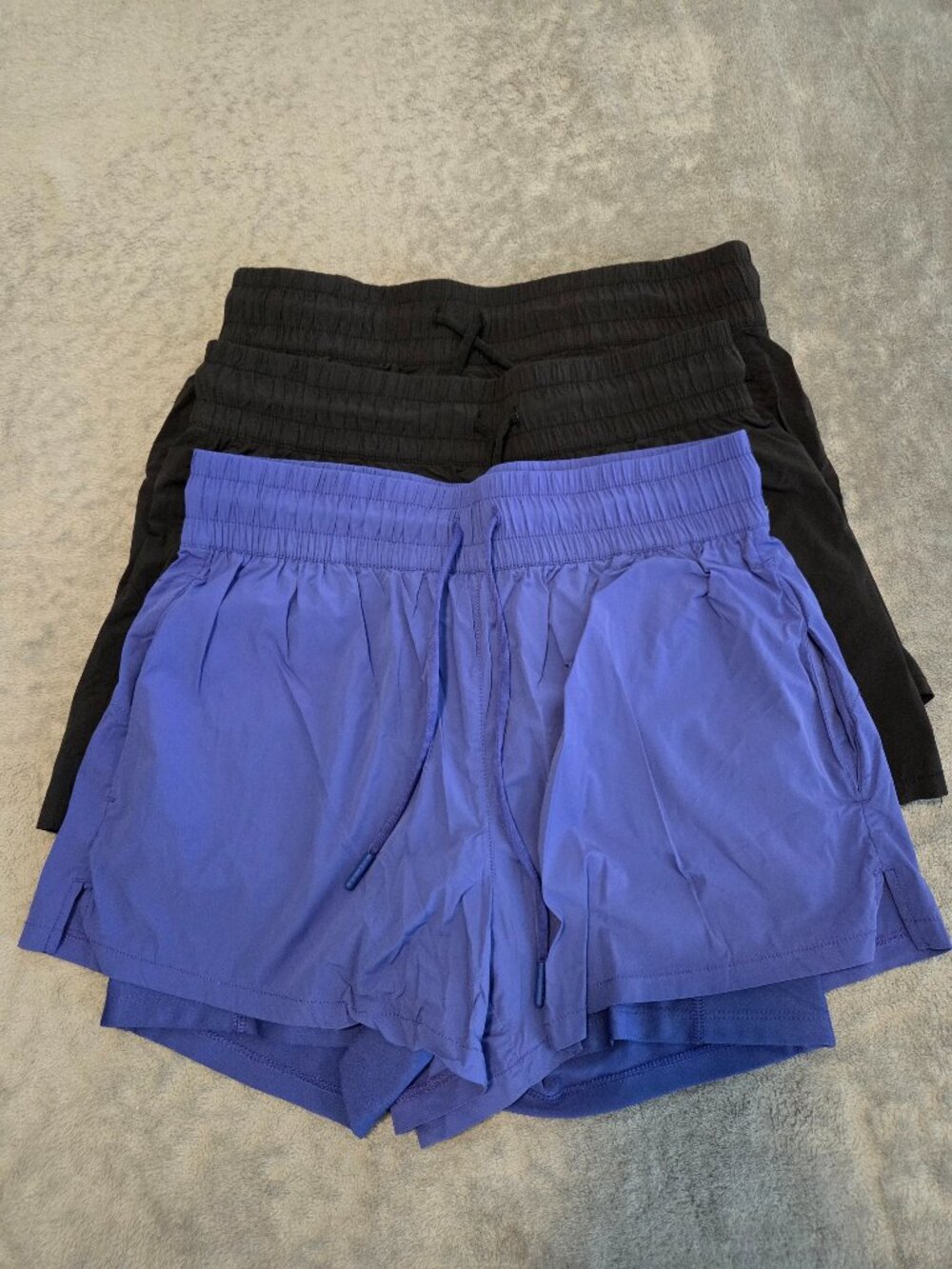 Lot of Three Spyder Active Womens 2 in 1 Workout Shorts ~ Size S ~ Black/Blue